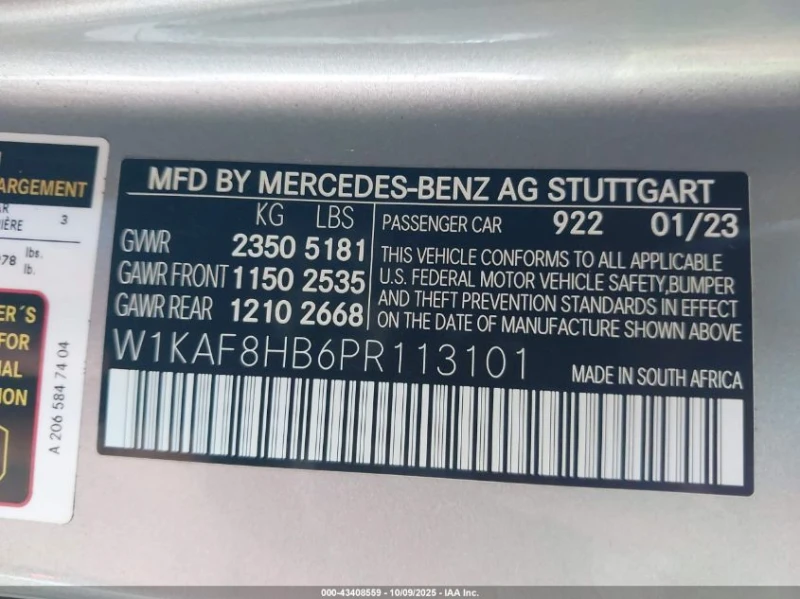 Mercedes-Benz C 43 AMG 2.0L I-4 DI, DOHC, VVT, TURBO, 402HP All Wheel, снимка 15 - Автомобили и джипове - 52705682