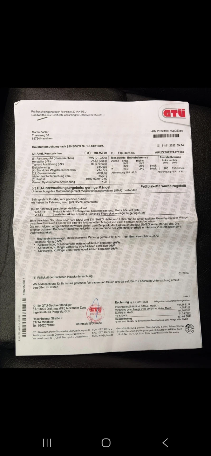 Audi A4  S4 quattro 2.5 TDI 4x4 Германия, снимка 15 - Автомобили и джипове - 53539262