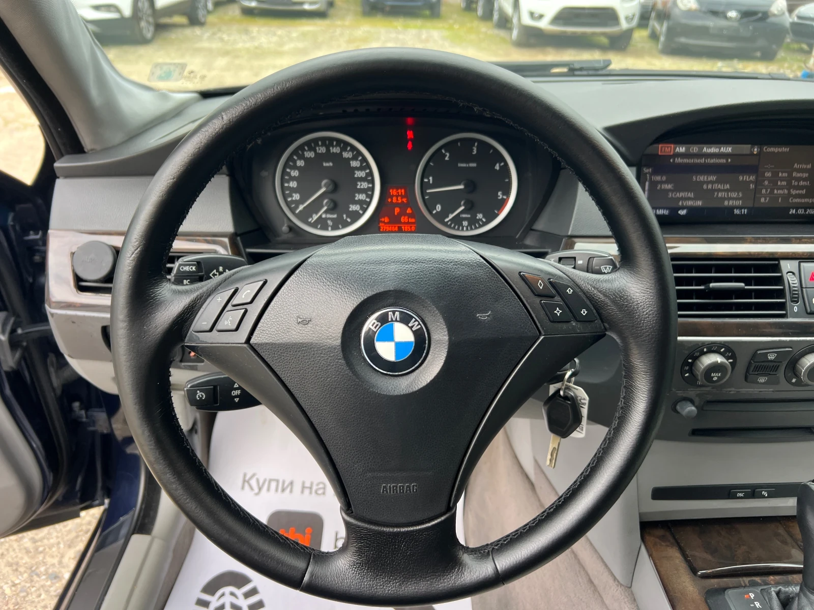 BMW 525 E60-177кс/Автомат/Навигация/Ел.седалки/Парктроник , снимка 13 - Автомобили и джипове - 53970057