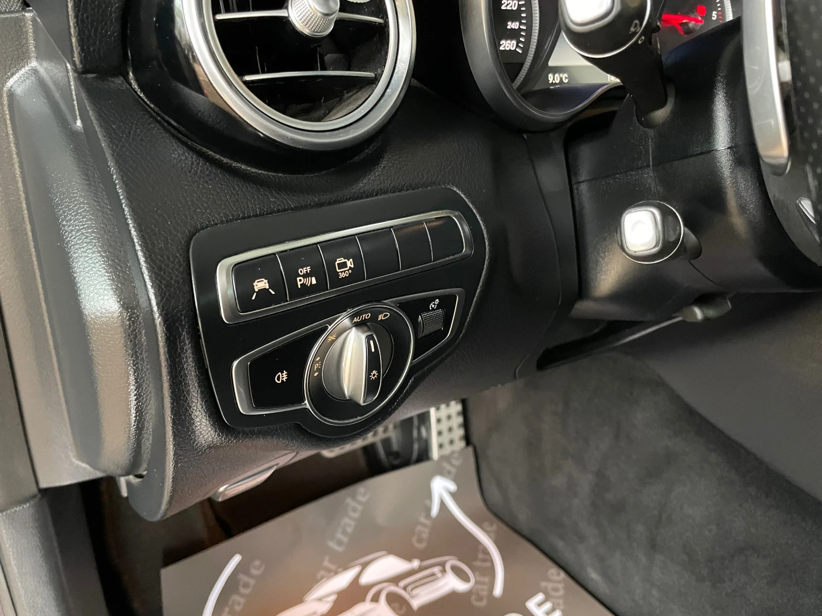 Mercedes-Benz C 220 AMG/ПАНО/360CAM/9G/FULL LED/НОВИ ГУМИ/Мъртва зона - изображение 10