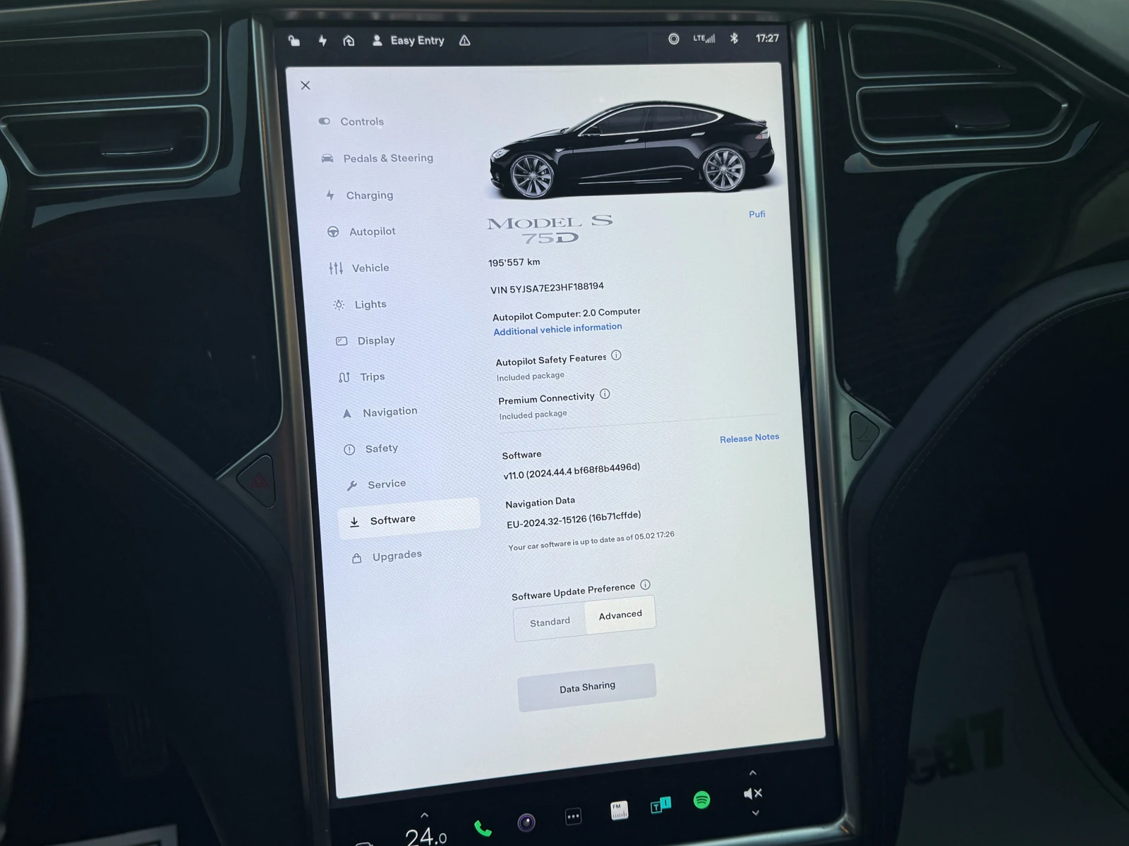 Tesla Model S * 75D* EU* FreeSuperCharge* EU* CCS, снимка 13 - Автомобили и джипове - 56595863