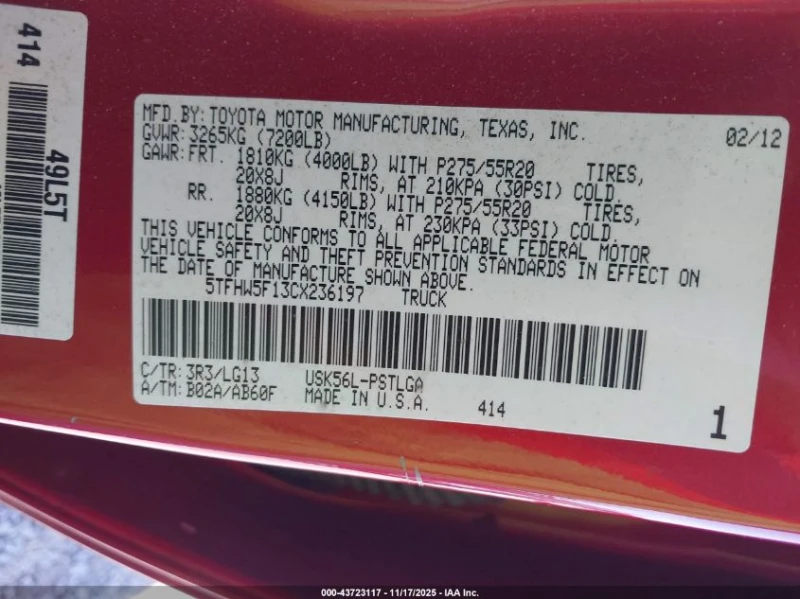 Toyota Tundra 5.7L V-8 DOHC, VVT, 381HP 4X4 Drive, снимка 14 - Автомобили и джипове - 52836368