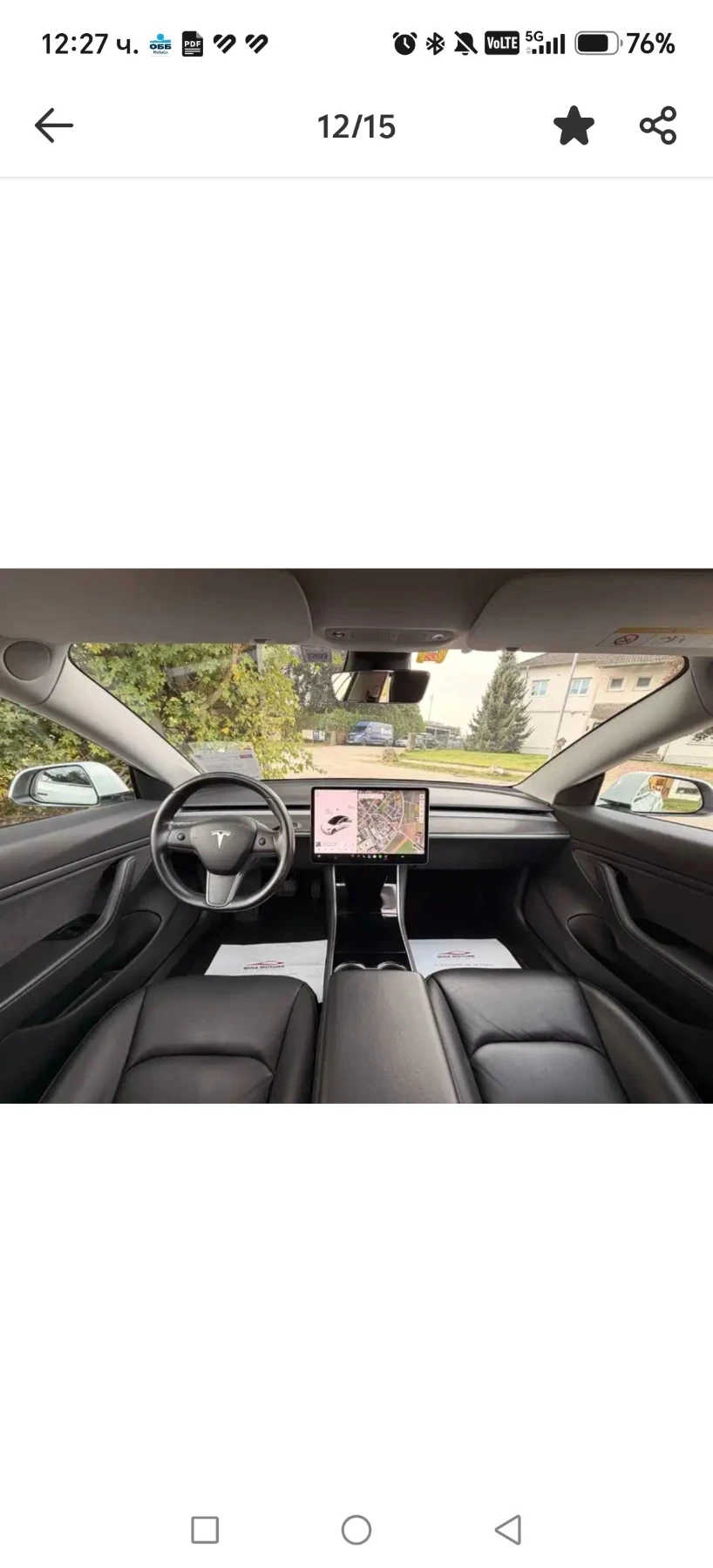 Tesla Model 3 Long range /490k.s./AWD/ ЕВРОПЕЙКА, снимка 12 - Автомобили и джипове - 56582724