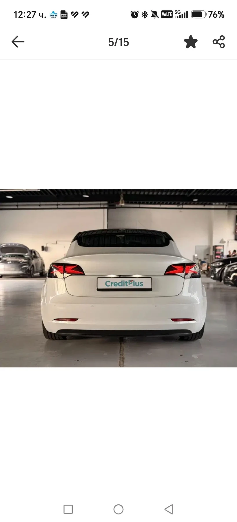 Tesla Model 3 Long range /490k.s./AWD/ ЕВРОПЕЙКА, снимка 5 - Автомобили и джипове - 56582724