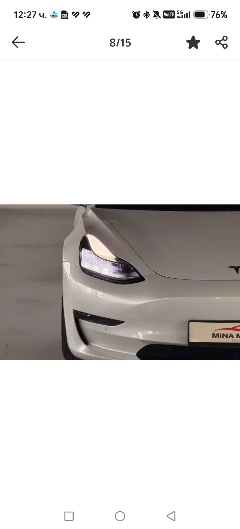 Tesla Model 3 Long range /490k.s./AWD/ ЕВРОПЕЙКА, снимка 8 - Автомобили и джипове - 56582724