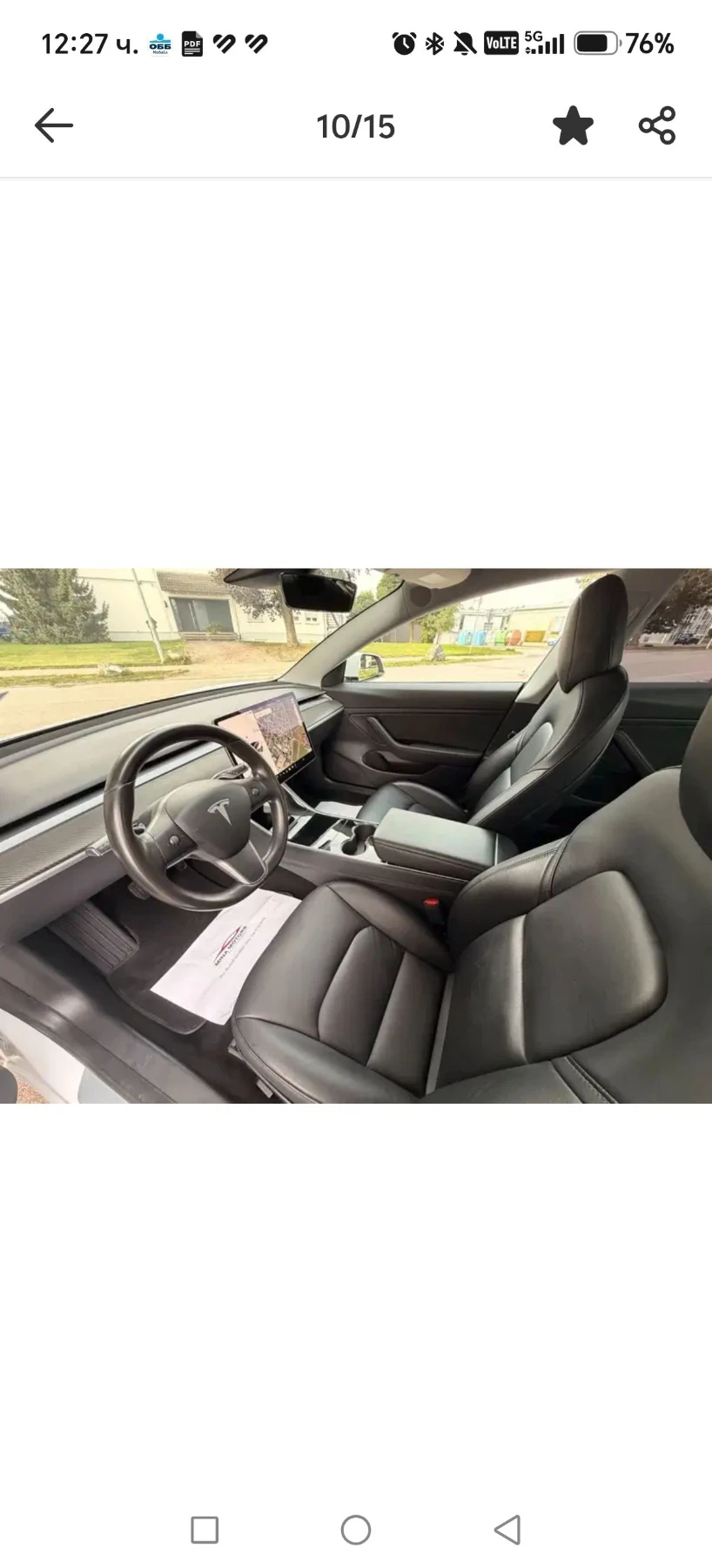 Tesla Model 3 Long range /490k.s./AWD/ ЕВРОПЕЙКА, снимка 10 - Автомобили и джипове - 56582724