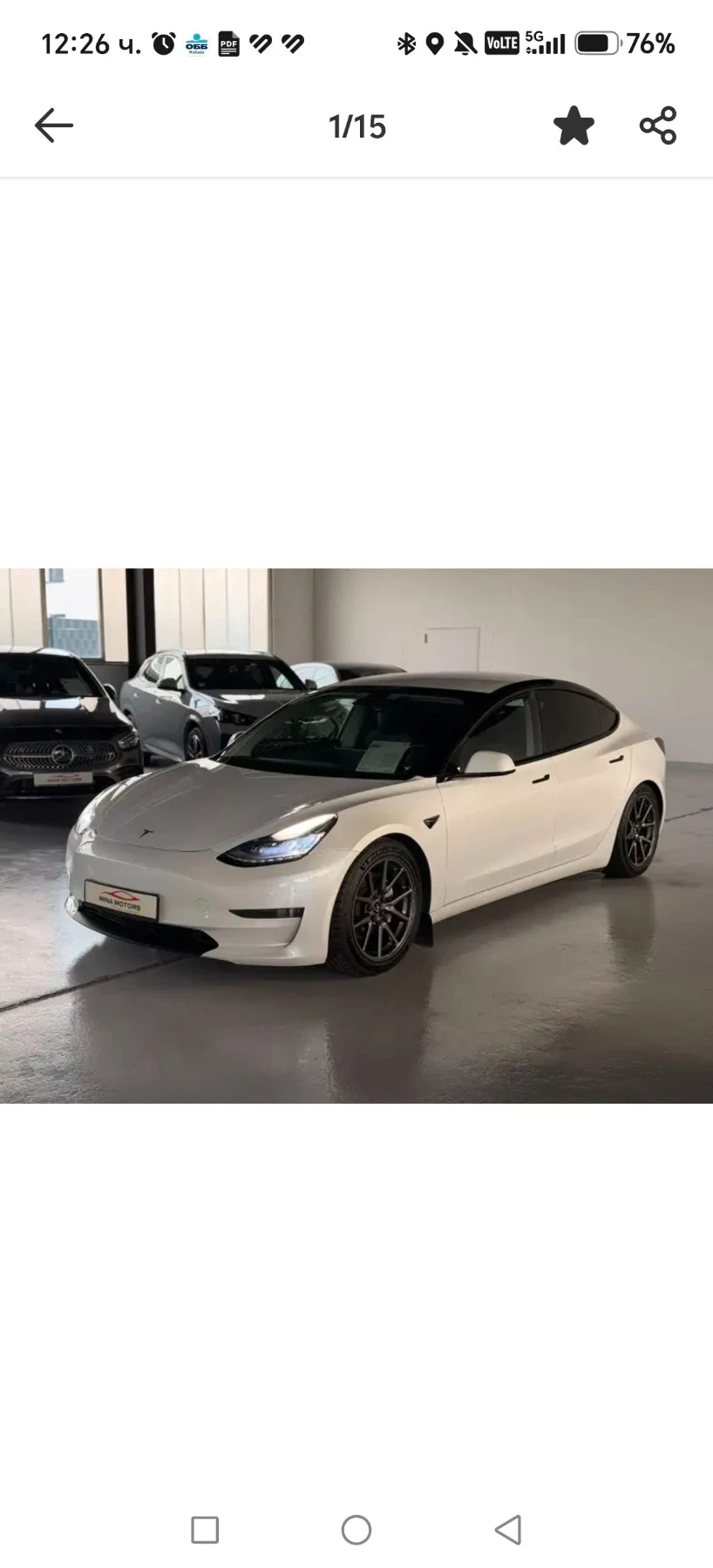 Tesla Model 3 Long range /490k.s./AWD/ ЕВРОПЕЙКА, снимка 3 - Автомобили и джипове - 56582724