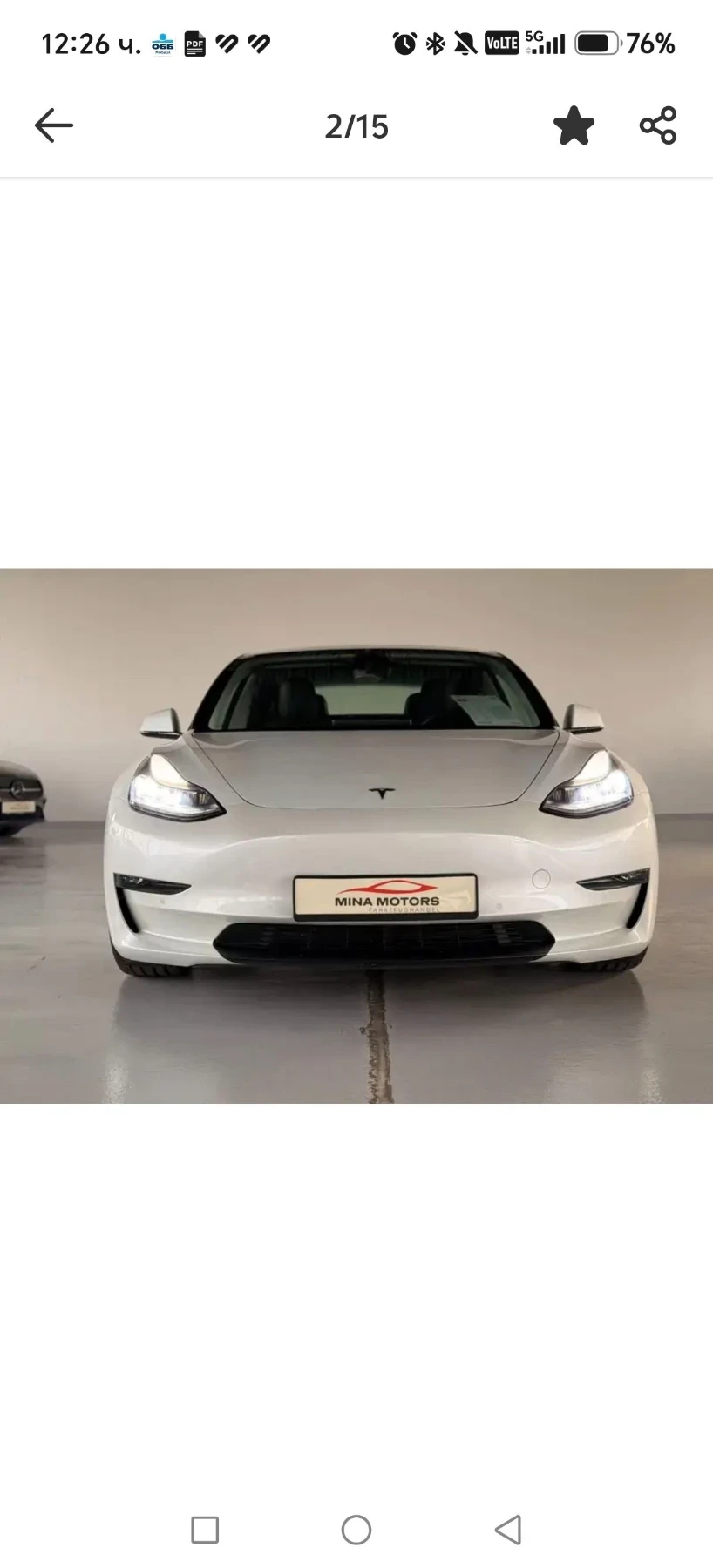 Tesla Model 3 Long range /490k.s./AWD/ ЕВРОПЕЙКА, снимка 2 - Автомобили и джипове - 56582724