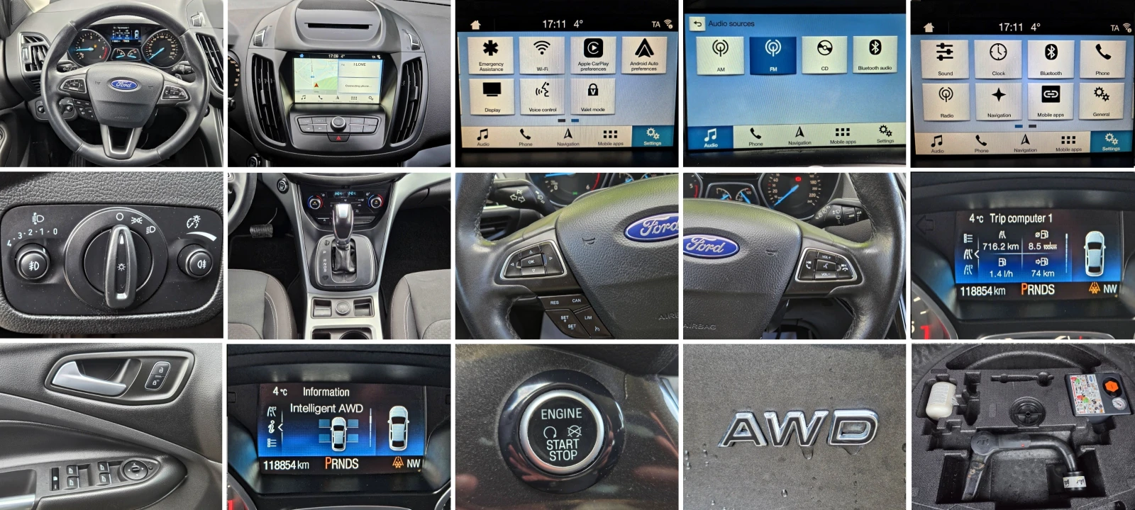 Ford Kuga 2.0D 4x4 150hp AUTOMATIC/KEYLESS/NAVI, снимка 10 - Автомобили и джипове - 54169867