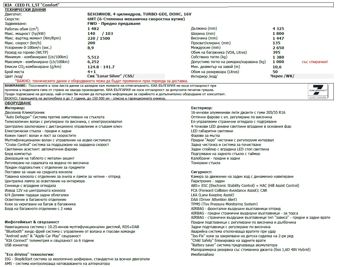 Kia Ceed 1, 5GDI, снимка 5 - Автомобили и джипове - 53809962