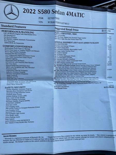 Mercedes-Benz S 580 4.0L 8 All wheel drive, снимка 6 - Автомобили и джипове - 53224618