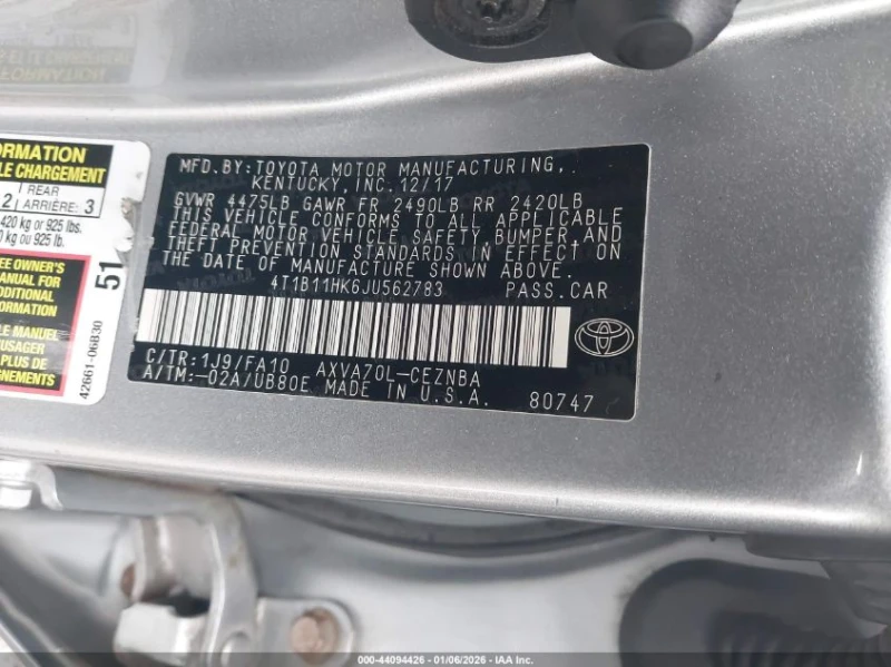 Toyota Camry 2.5L I-4 DI, DOHC, VVT, 203HP Front Wheel Drive, снимка 15 - Автомобили и джипове - 53213303