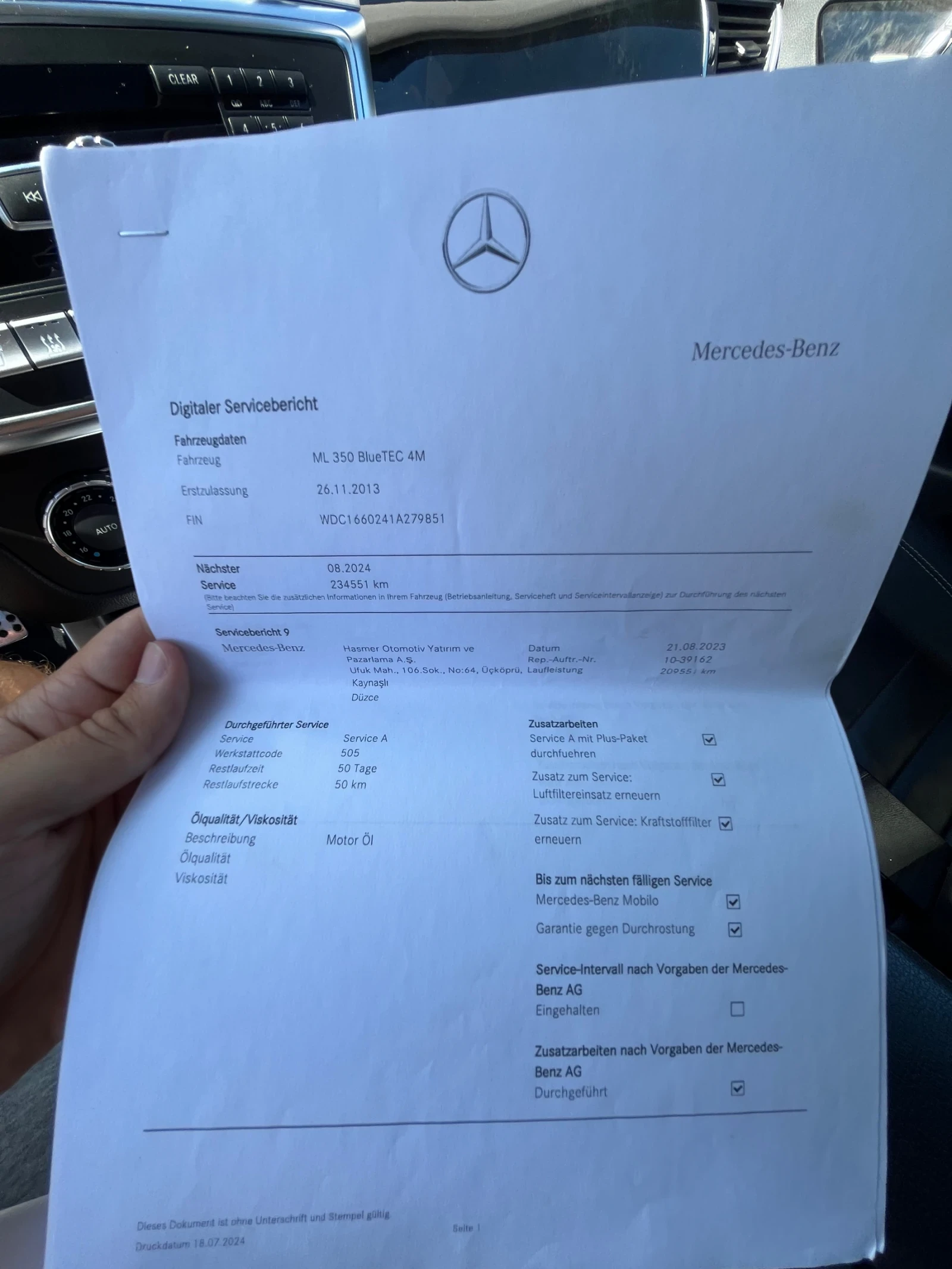 Mercedes-Benz ML 350 Германия/Пълна сервизна история и ТЮВ, снимка 14 - Автомобили и джипове - 55708018