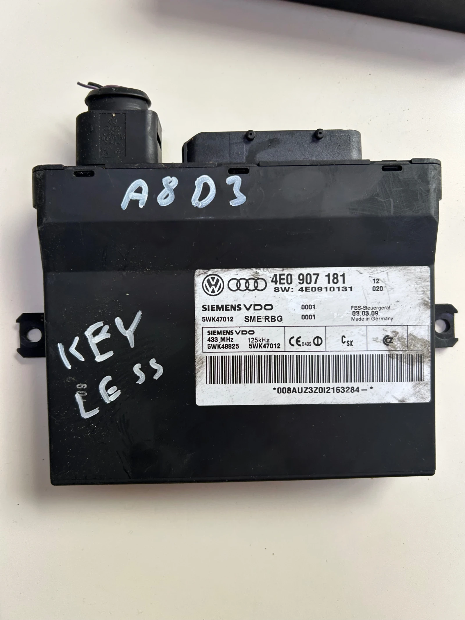 4E0907181 модул KEYLESS GO AUDI A8 D3 2002-2008