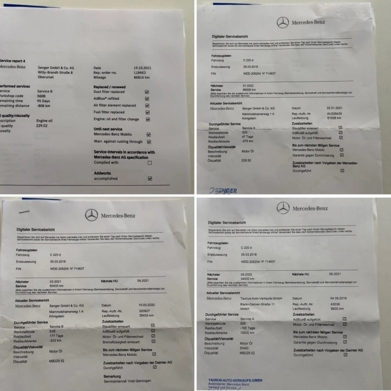 Mercedes-Benz C 220 D* СЕРВИЗНА КНИЖКА С ПЪЛНА ИСТОРИЯ В МЕРЦЕДЕС, снимка 17 - Автомобили и джипове - 52670320