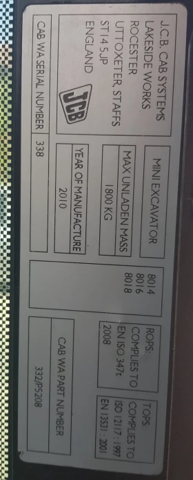 Обява за продажба на Багер JCB 8016 ~30 750 лв. - изображение 2