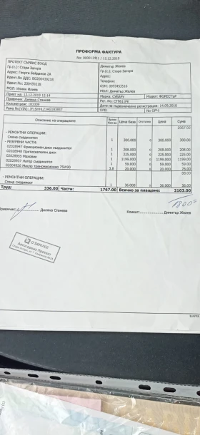 Subaru Forester - 5000 € / 9779.15 лв. - 54110404 9