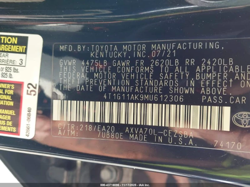 Toyota Camry 2.5l Se, снимка 9 - Автомобили и джипове - 53324447