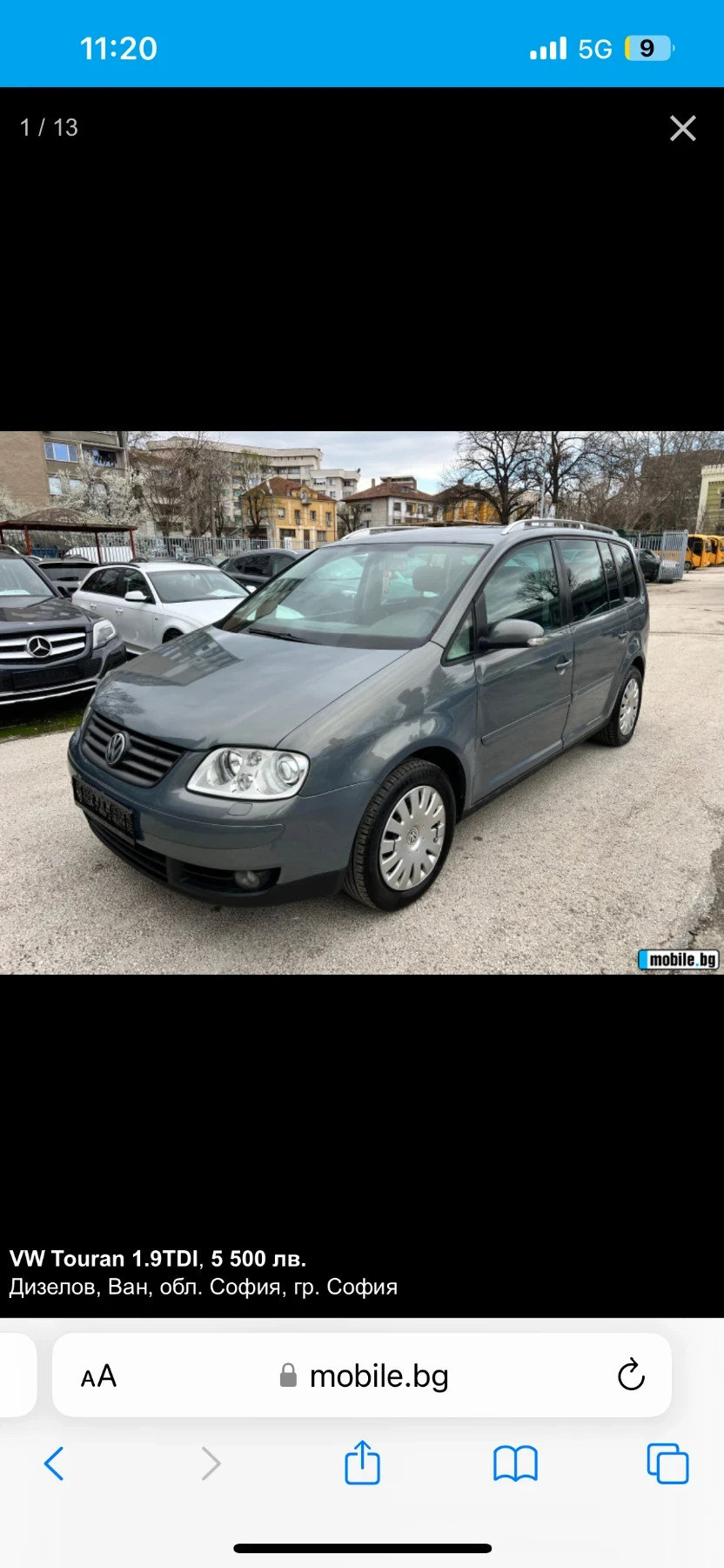 VW Touran 1.9TDI 105, снимка 7 - Автомобили и джипове - 53894723