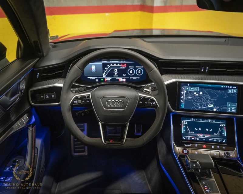 Audi Rs6 CERAMIC* B&O* 360CAM* PANO* ALLBLACK* FULLMAXX* , снимка 14 - Автомобили и джипове - 52018020