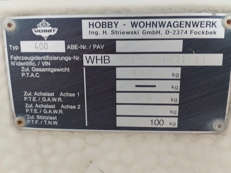 Каравана Hobby Classic, снимка 10 - Каравани и кемпери - 51437677