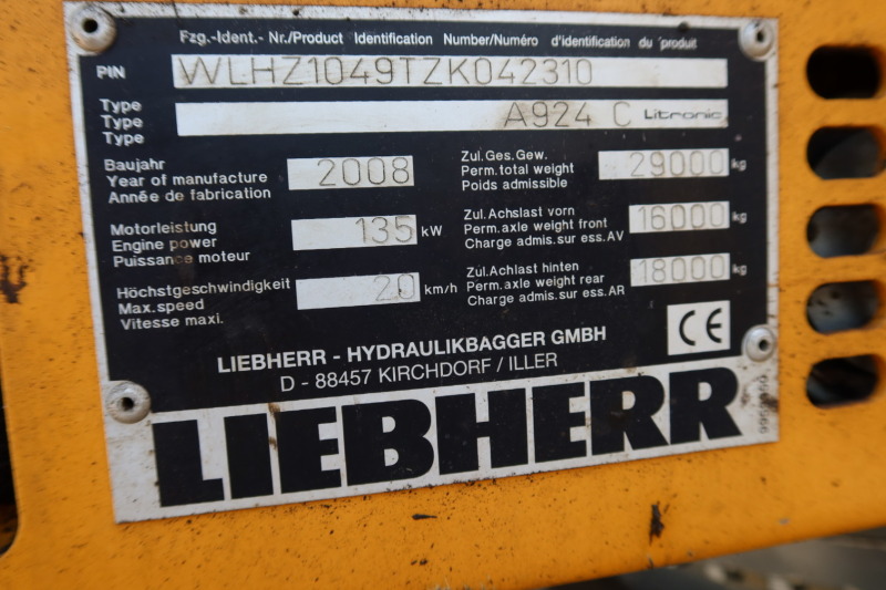 Багер Liebherr A 924 C, снимка 14 - Индустриална техника - 45994852