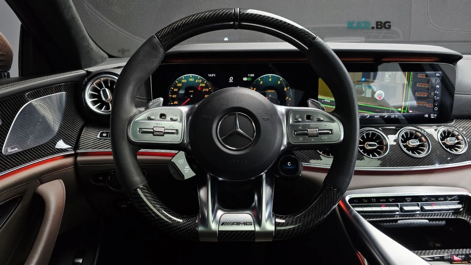 Mercedes-Benz AMG GT Карбон 360  Дистроник Масаж Испекция на място, снимка 13 - Автомобили и джипове - 54870449