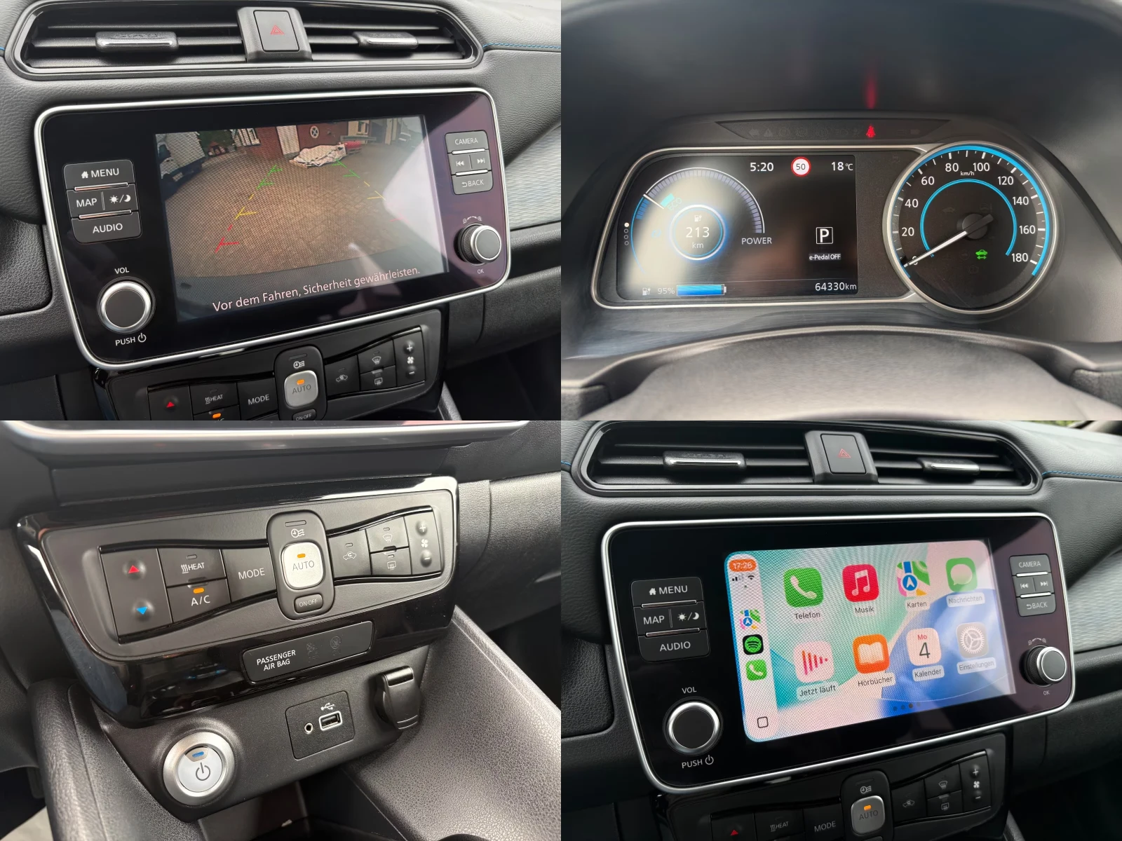 Nissan Leaf  ACENTA/150HP/СЕРТИФ. БАТЕРИЯ/CAM/NAVI/258h, снимка 15 - Автомобили и джипове - 54943290