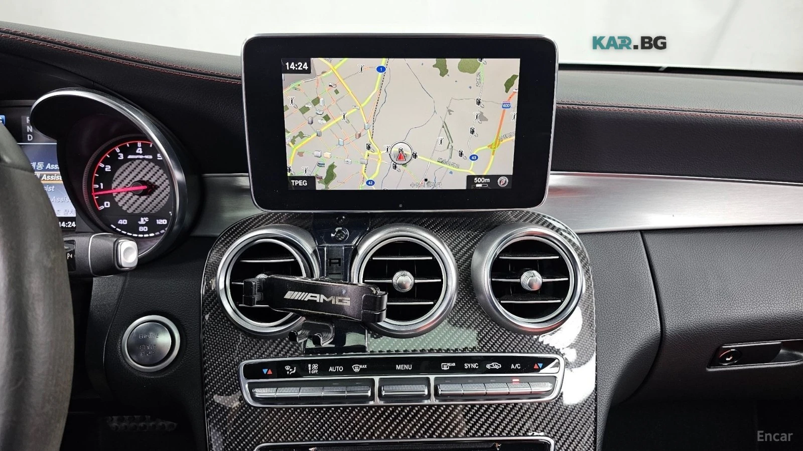 Mercedes-Benz C 63 AMG S* HUD* ЧЕРВЕНА КОЖА* 360, снимка 12 - Автомобили и джипове - 55709893