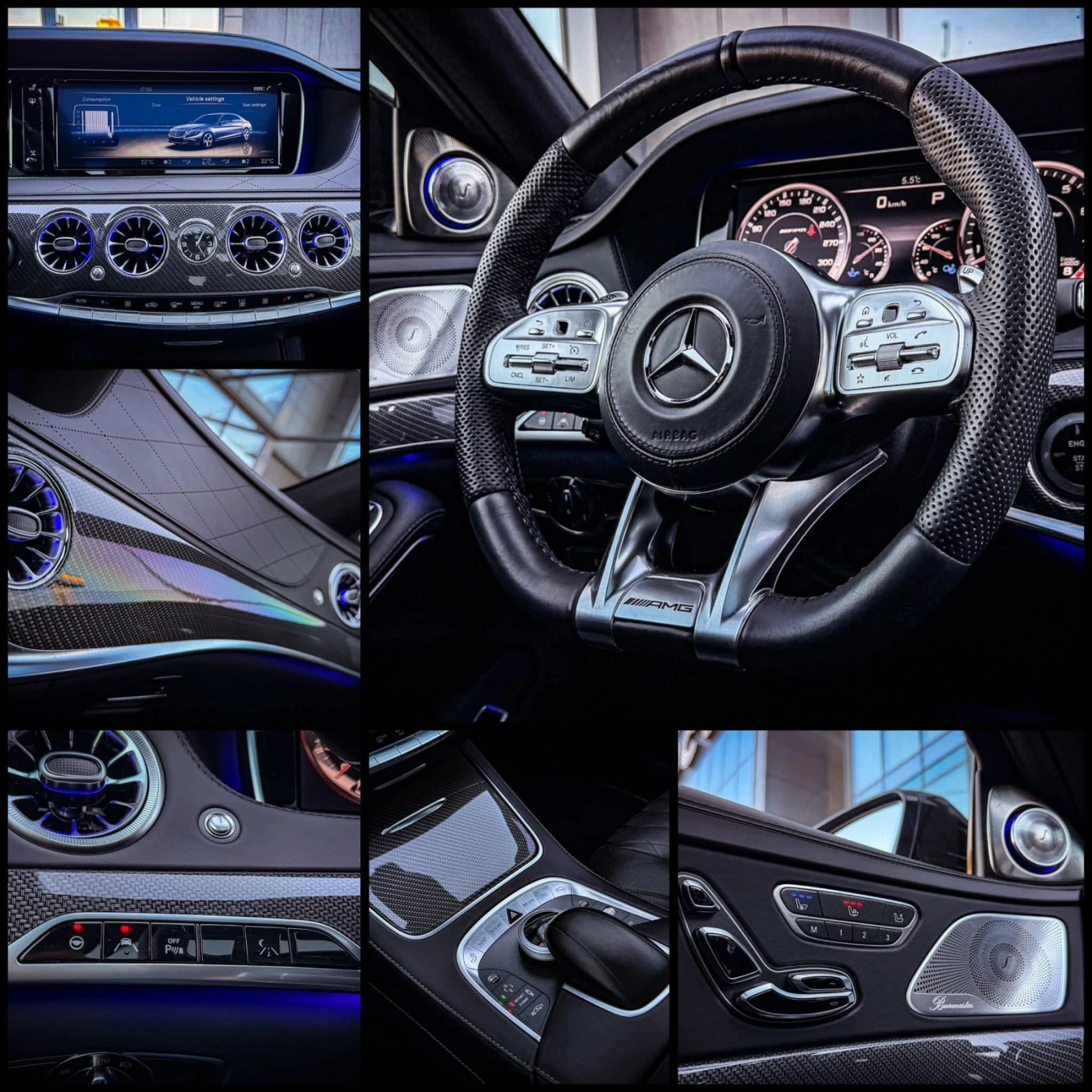 Mercedes-Benz S 500 AMG BLACK OPTIC/3xTV/CARBON/3DBurm/NIGHT/FULLMAXX | Mobile.bg � ����������� 11