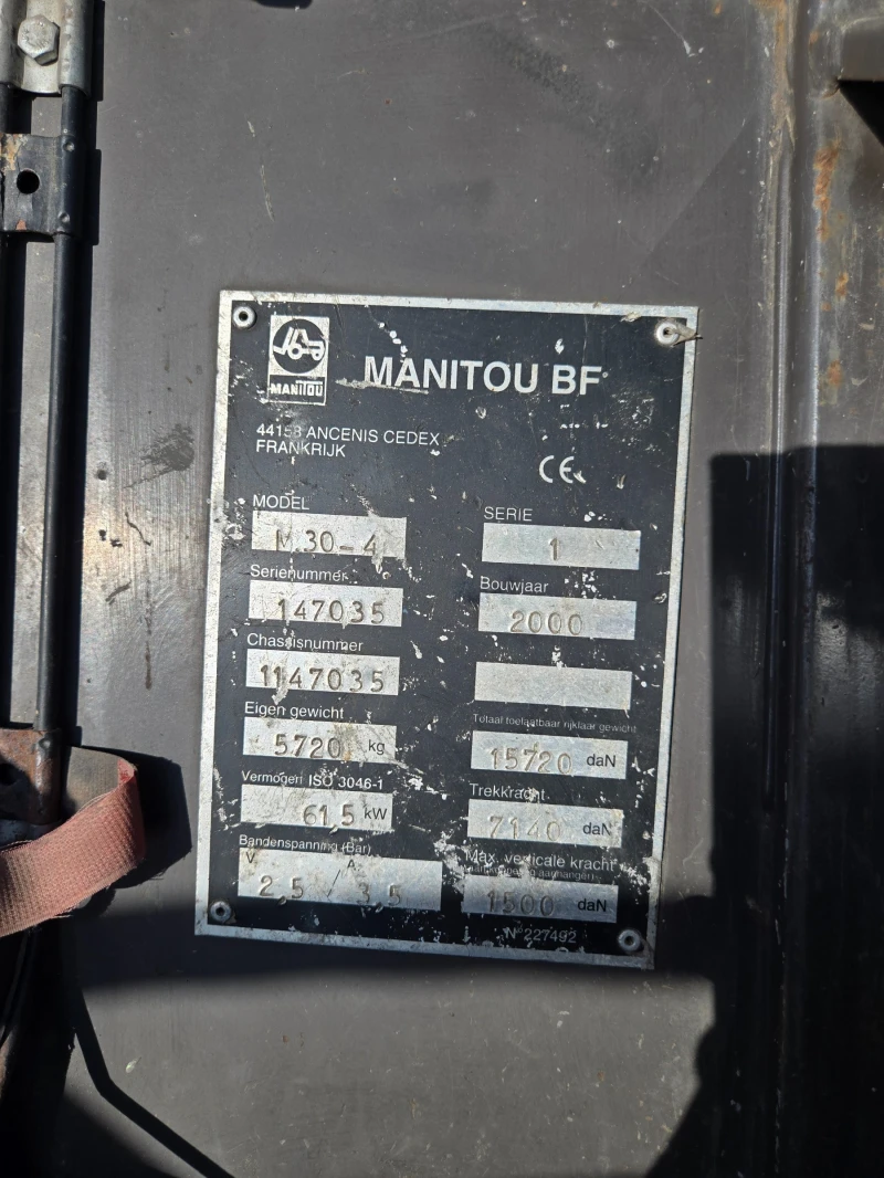 Мотокар Manitou Дизел, снимка 13 - Индустриална техника - 50758213