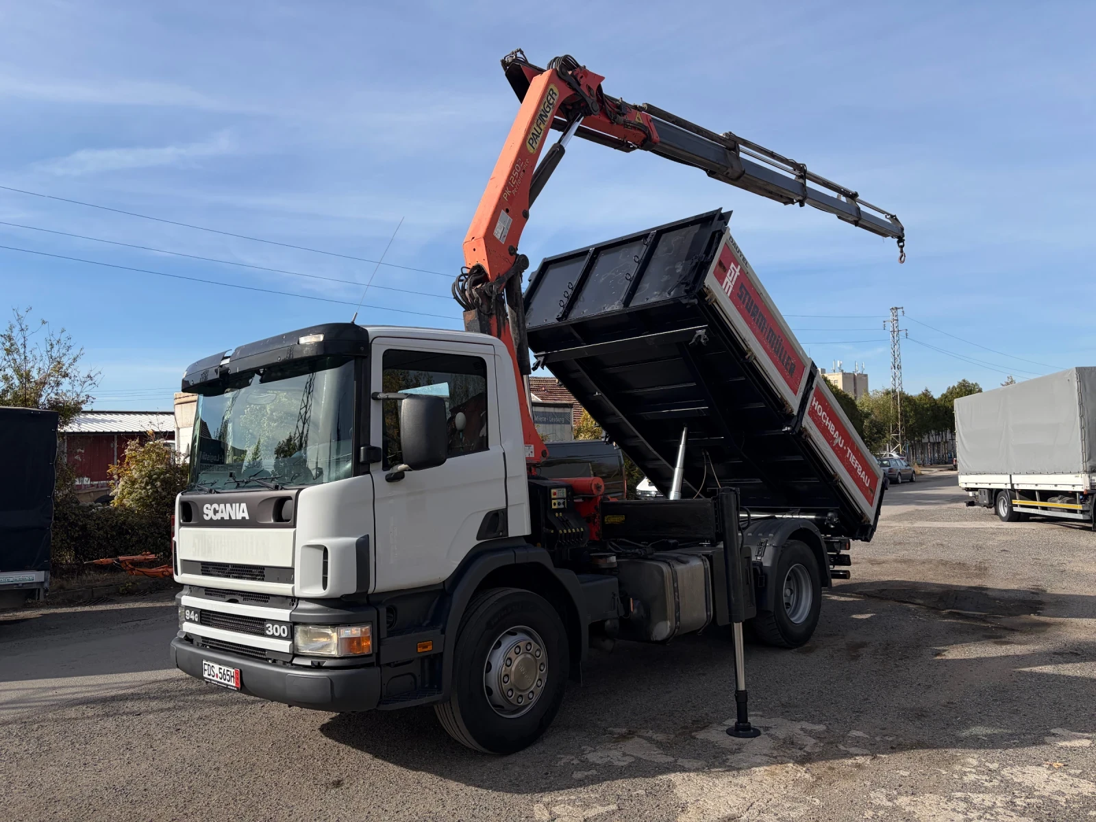Scania 94 Тристранен самосвал* Palfinger12502+ радио