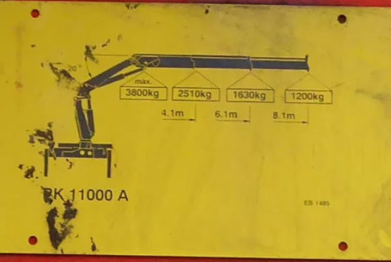 Mercedes-Benz 1320 кран Palfinger PK11000A без лиценз 11900 кг., снимка 9 - Камиони - 49356324