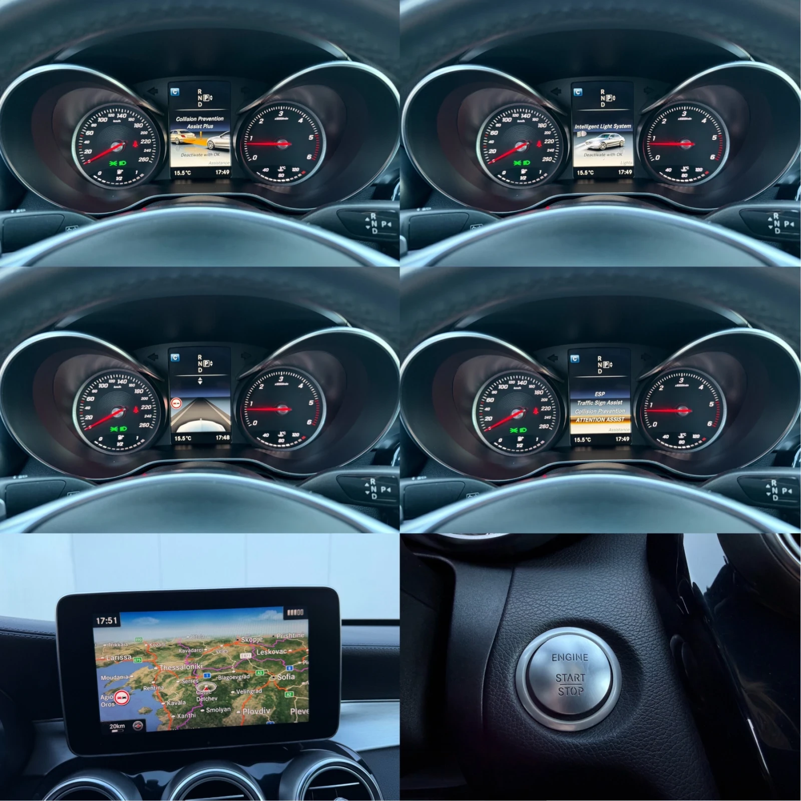 Mercedes-Benz C 220 AMG пакет/ Intelligent LED фарове/ Кожа/ Камера, снимка 17 - Автомобили и джипове - 53749288