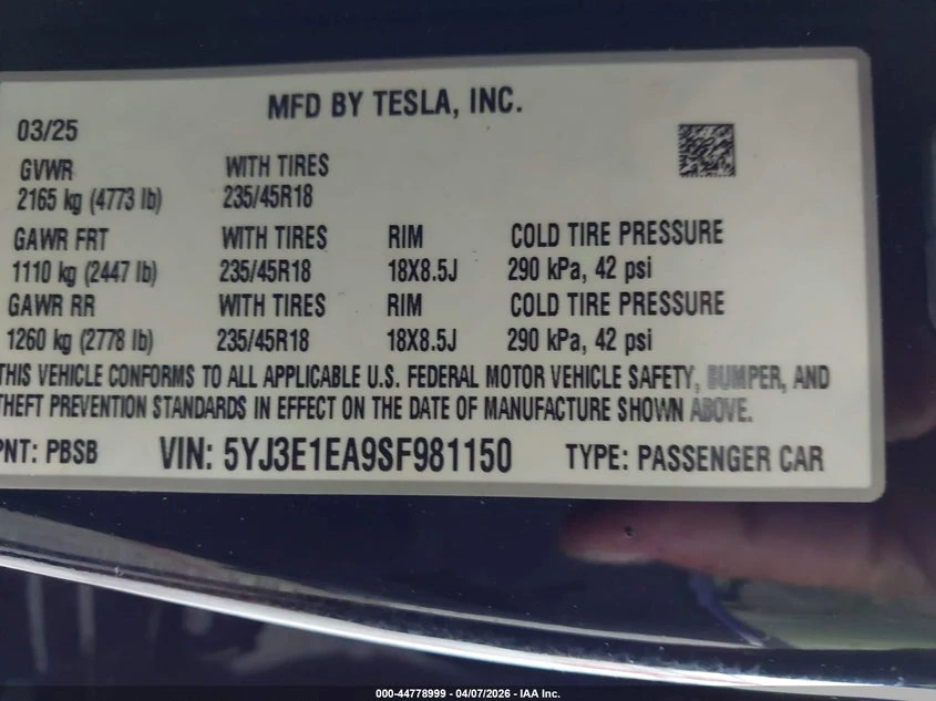 Tesla Model 3 Long Range Rear-Wheel Drive/Standard Rear-Wheel Dr, снимка 8 - Автомобили и джипове - 54518263