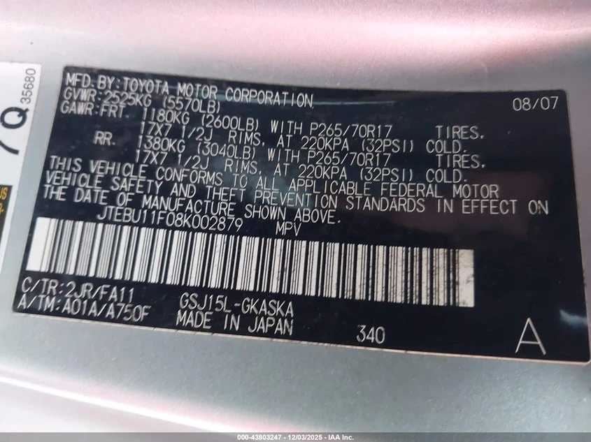 Toyota Fj cruiser 4l, снимка 9 - Автомобили и джипове - 53941310