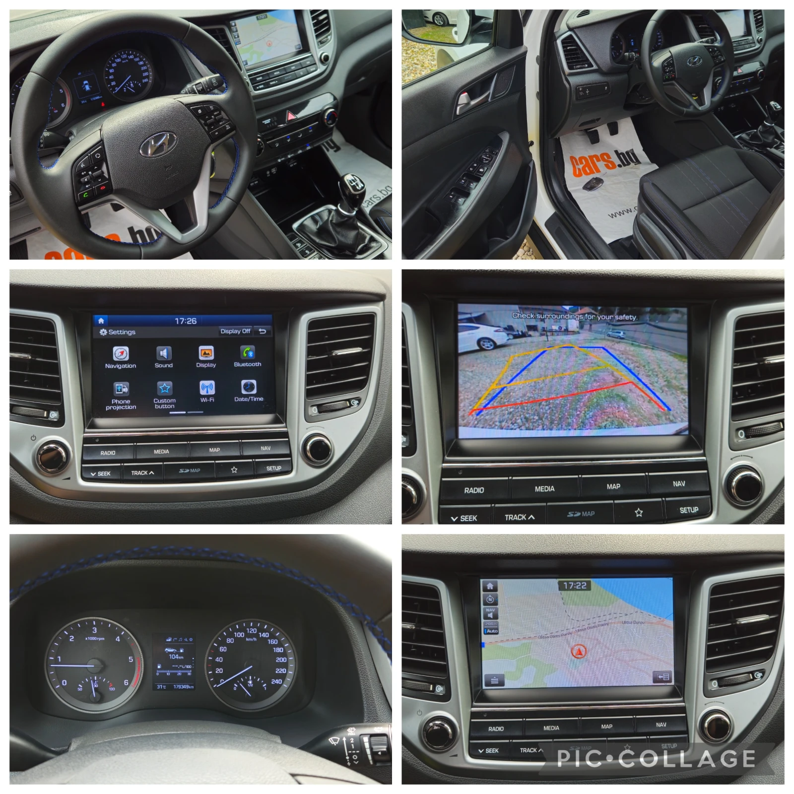Hyundai Tucson 1, 7CRDi-116kс* 2018г* LED* НАВИ* КАМЕРА* Wi-Fi* Т, снимка 17 - Автомобили и джипове - 54891551