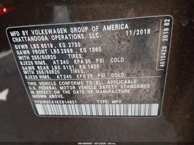 VW Atlas  3.6L V6 4Х4, снимка 9 - Автомобили и джипове - 54647261