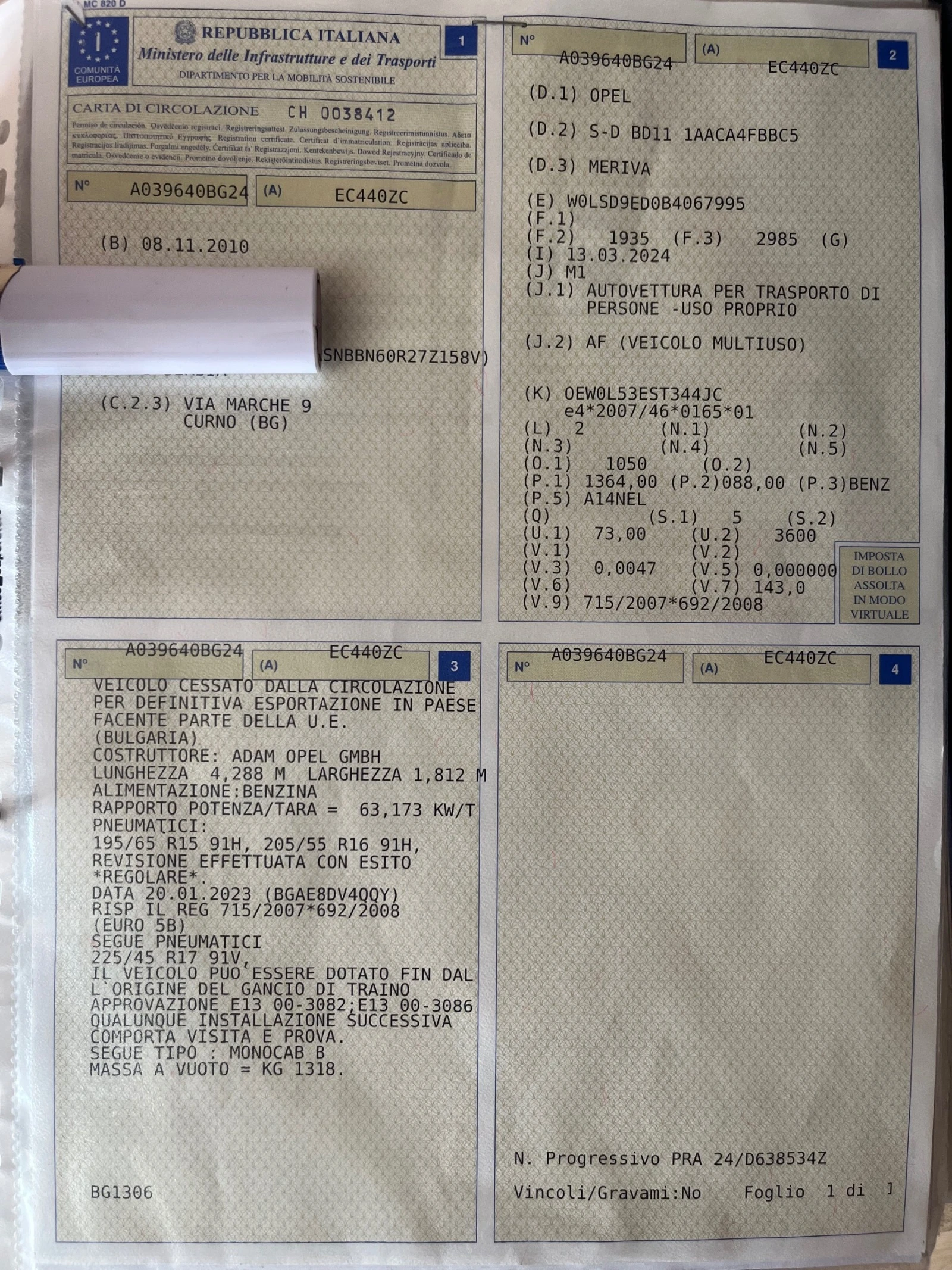 Opel Meriva 1.4i TURBO EURO 5B ITALIA | Mobile.bg   15