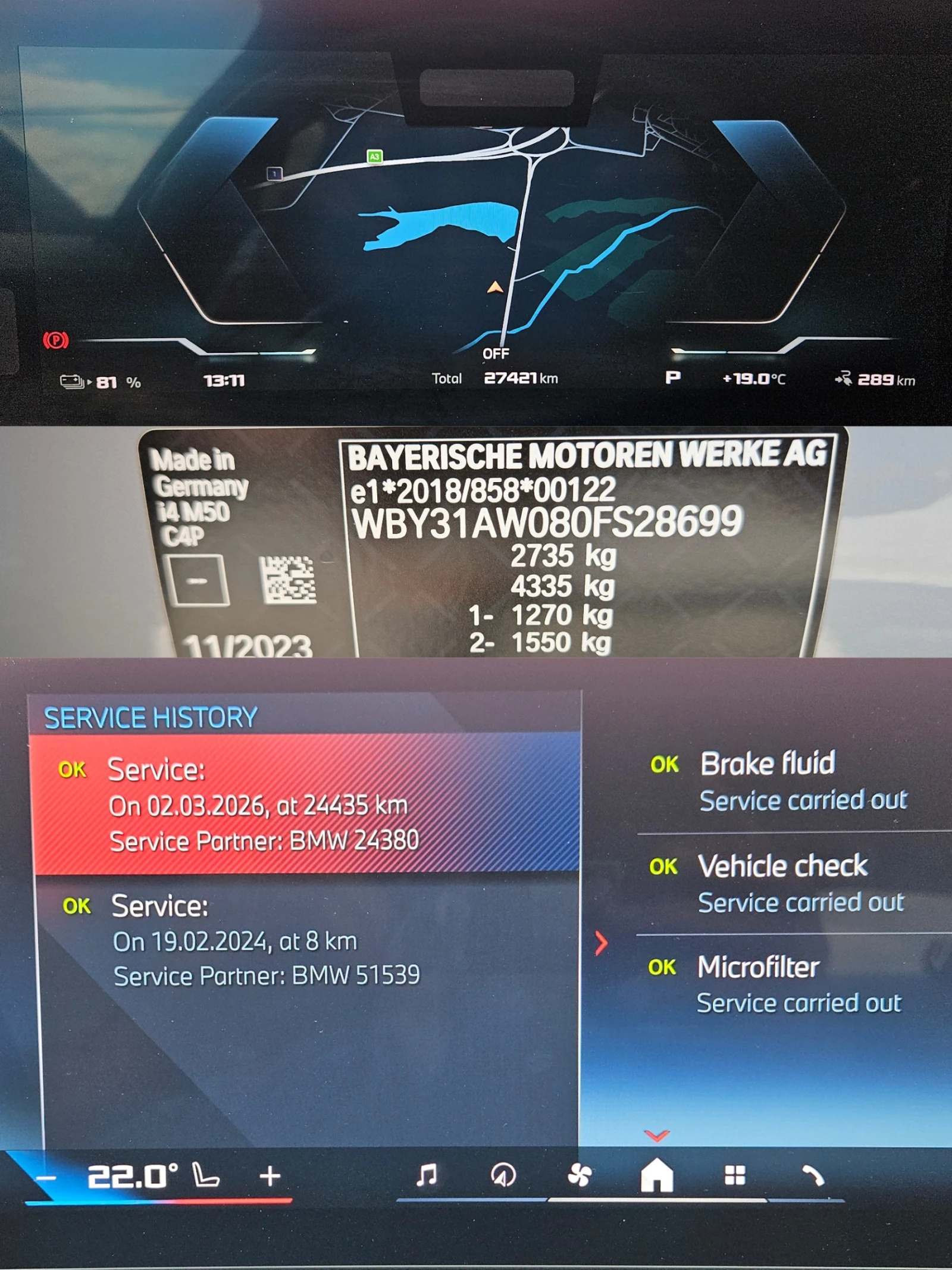 BMW i4 М50/27421км/eDrive/LED/Cam 360/M-Sport Pro/CarPlay, снимка 12 - Автомобили и джипове - 55316404