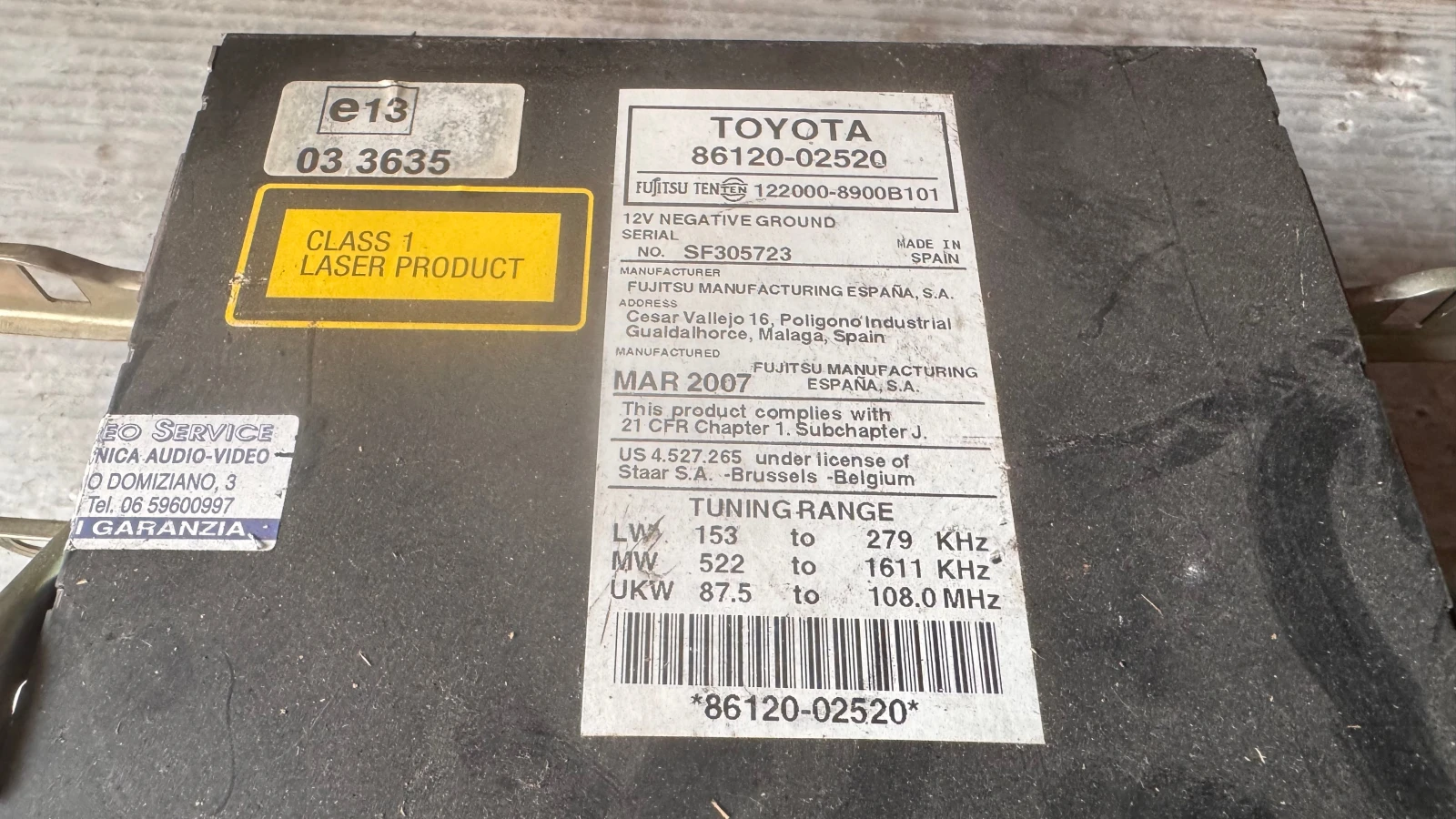 ���������� ����� / GPS � ����� ������� �� Toyota Auris 2007 - 86120-02520 / SF305723 | Mobile.bg � ����������� 2