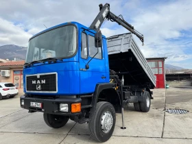 Man 17.232 4x4 , HIAB 090  , тристранен самосвал