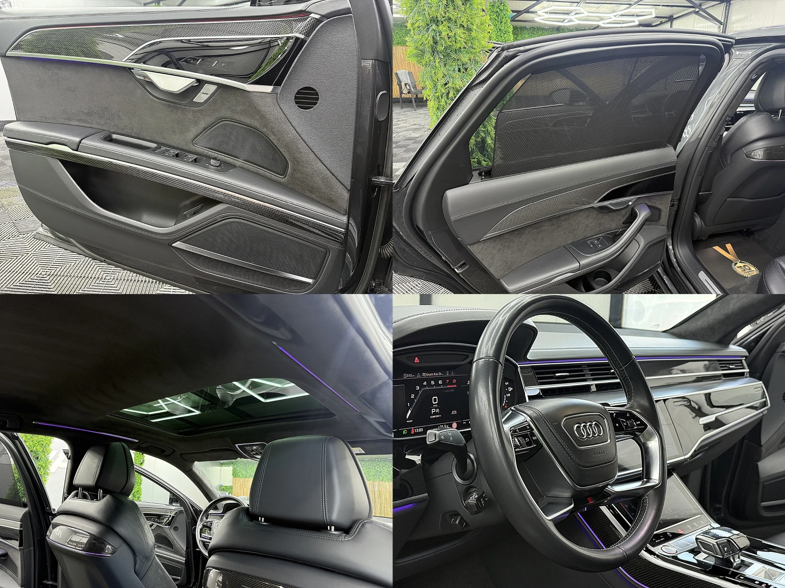 Audi S8 4.0TFSI/Carbon/B&O/Камера 360/HuD/Дистроник/Обдухв, снимка 14 - Автомобили и джипове - 54852596