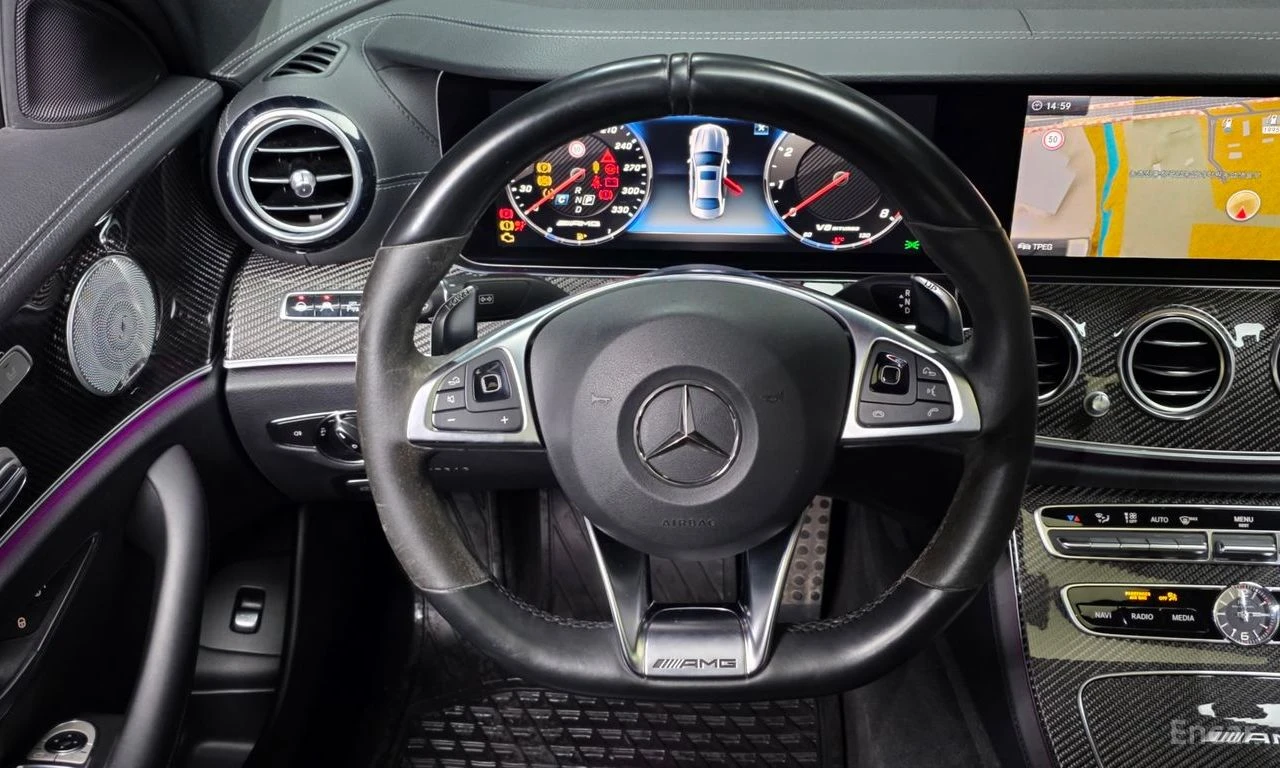 Mercedes-Benz E 63 AMG BURMESTER / 360 КАМЕРИ / PANO / ОБДУХВАНЕ/ HAED UP, снимка 12 - Автомобили и джипове - 54453674