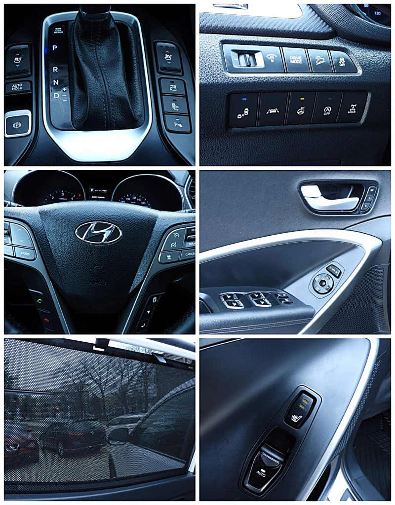 Hyundai Santa fe 2.2ШВЕЙЦАРИЯ-7МЕСТА/ДИСТРОНИК/КОЖА/НАВИ/LANE ASSIS, снимка 9 - Автомобили и джипове - 53433372