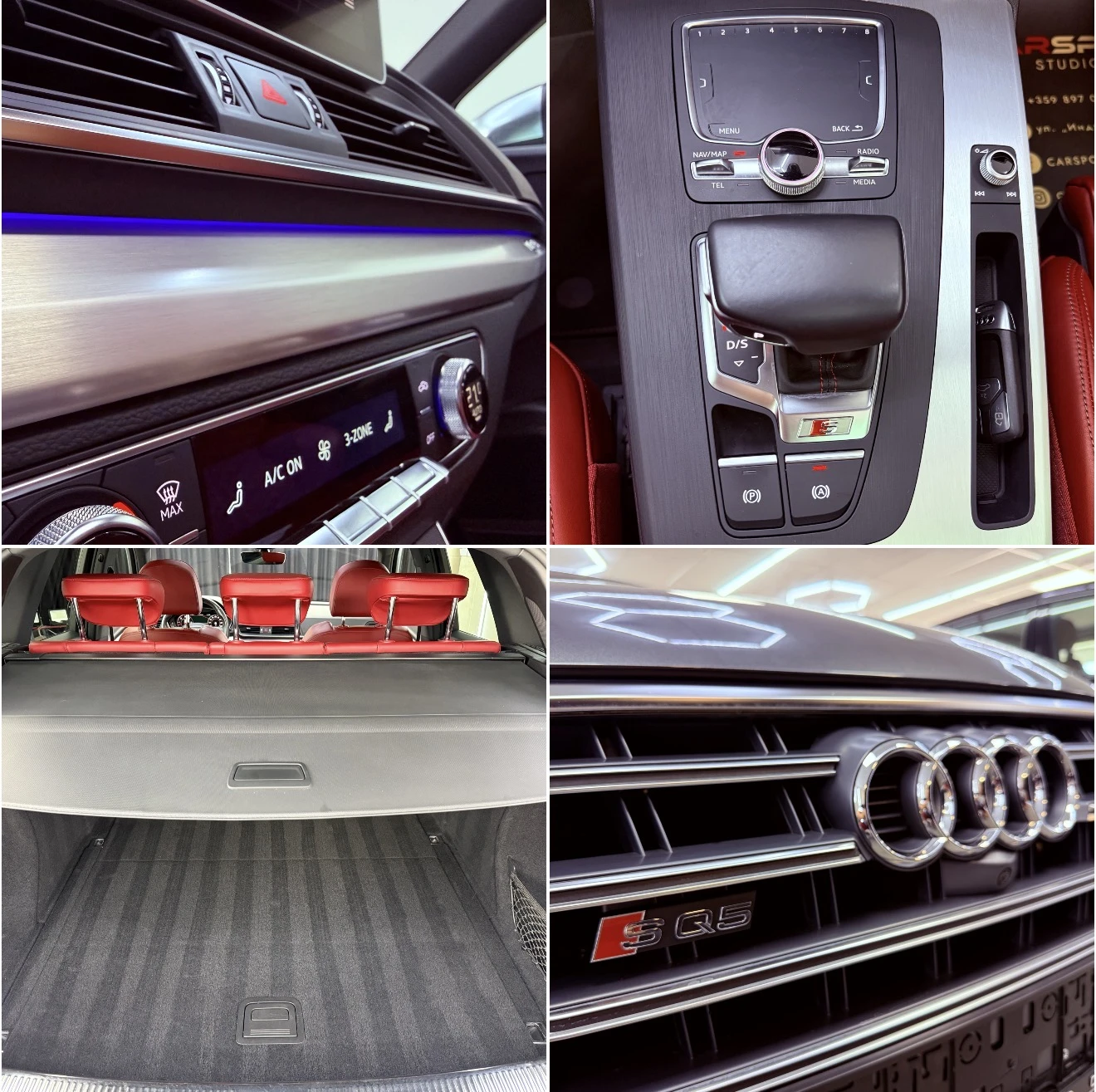 Audi SQ5 BiTDI RED LEATHER FULL TOP, снимка 16 - Автомобили и джипове - 55012227