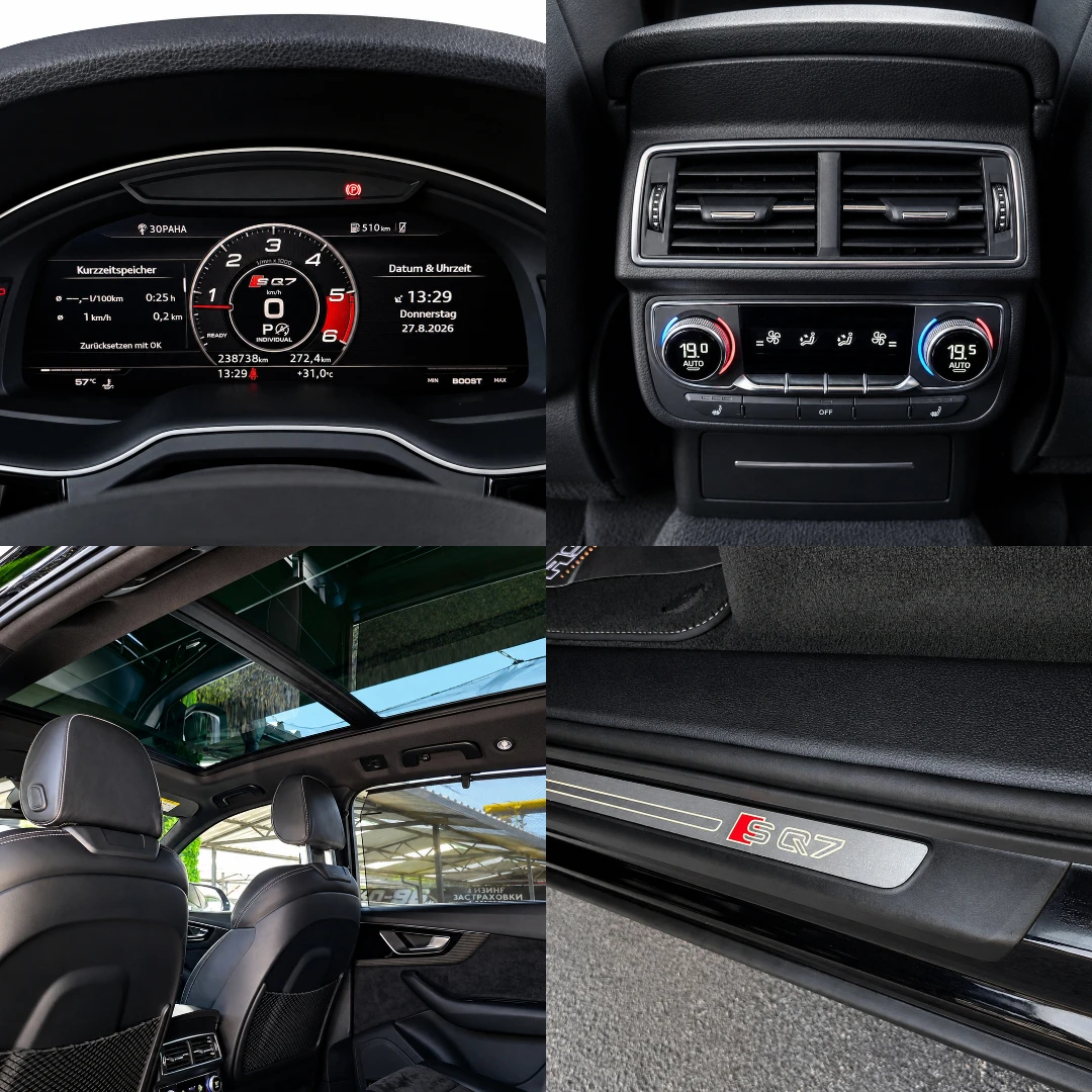 Audi SQ7 7МЕСТА/NIGHT/DISTRON/BOSE/PANO/360KAMERA/KEYLES/LI, снимка 14 - Автомобили и джипове - 55835269