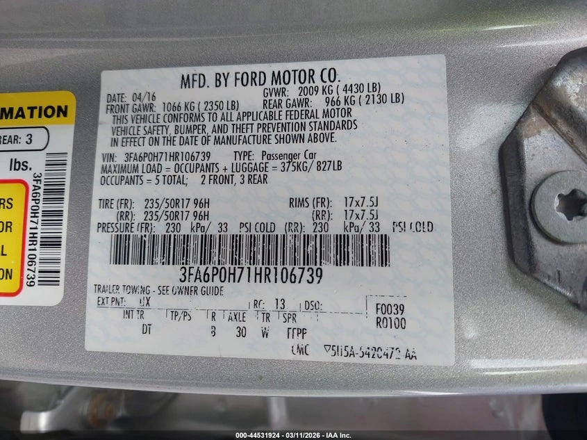 Ford Fusion 2.5L I-4 DOHC, VVT, 175HP Front Wheel Drive | Mobile.bg � ����������� 9