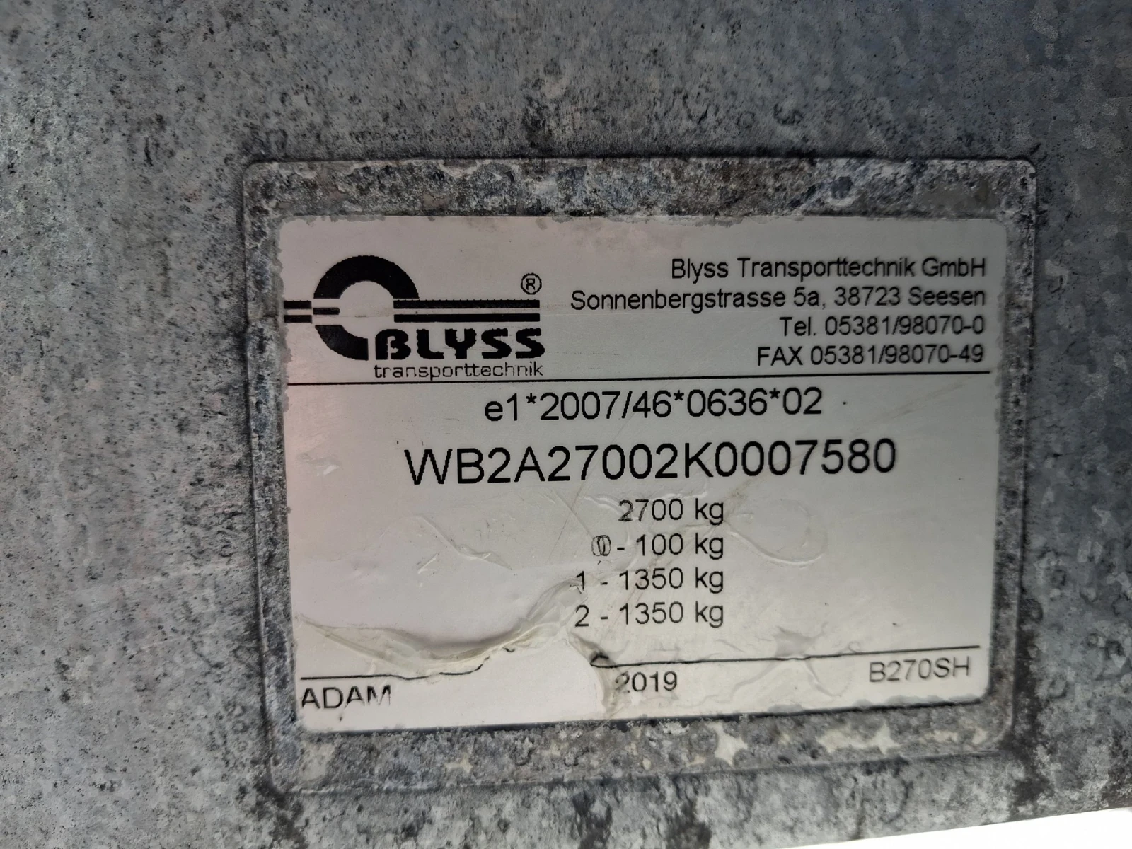 За автомобил Други Blyss Adam 4x2 Germany, снимка 10 - Ремаркета - 55089406