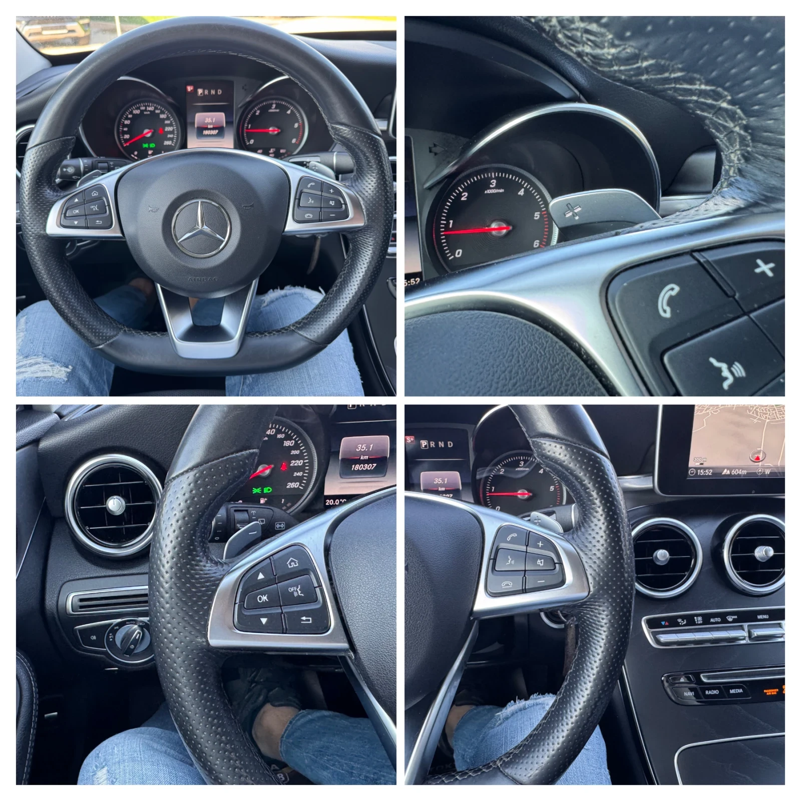 Mercedes-Benz C 220 d/AMG/9G/КАМЕРА/ДИСТРОНИК/ТОП ВИЗИЯ/НОВА///, снимка 16 - Автомобили и джипове - 53821403